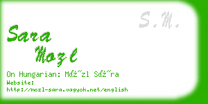 sara mozl business card